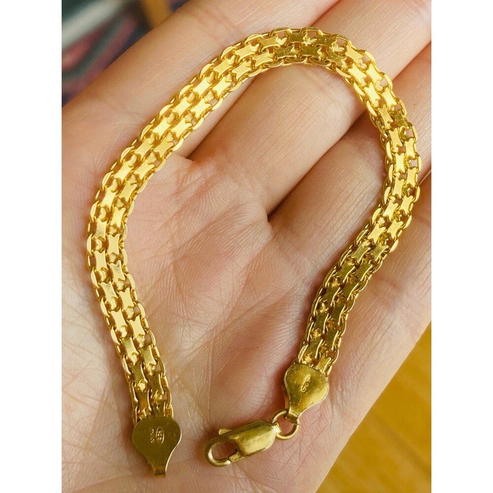 Milor Italy 14kt gold over 925 sterling silver 5.5mm chain bracelet